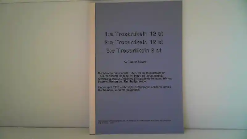 1:a, 2:a och 3:e Trosartikeln